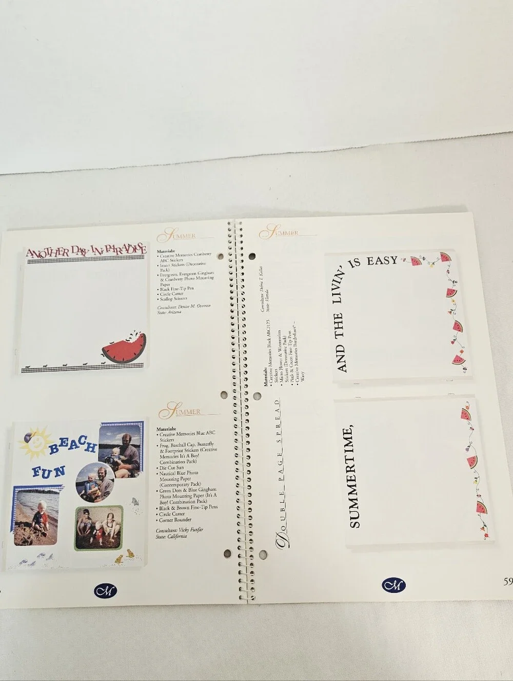 Creative Memories Scrapbook Page Design & Layout Ideas Book Vol IV 1998